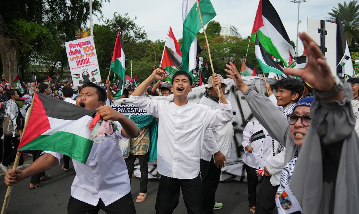 Miles se manifiestan a favor de los palestinos en el segundo aniversario de la guerra