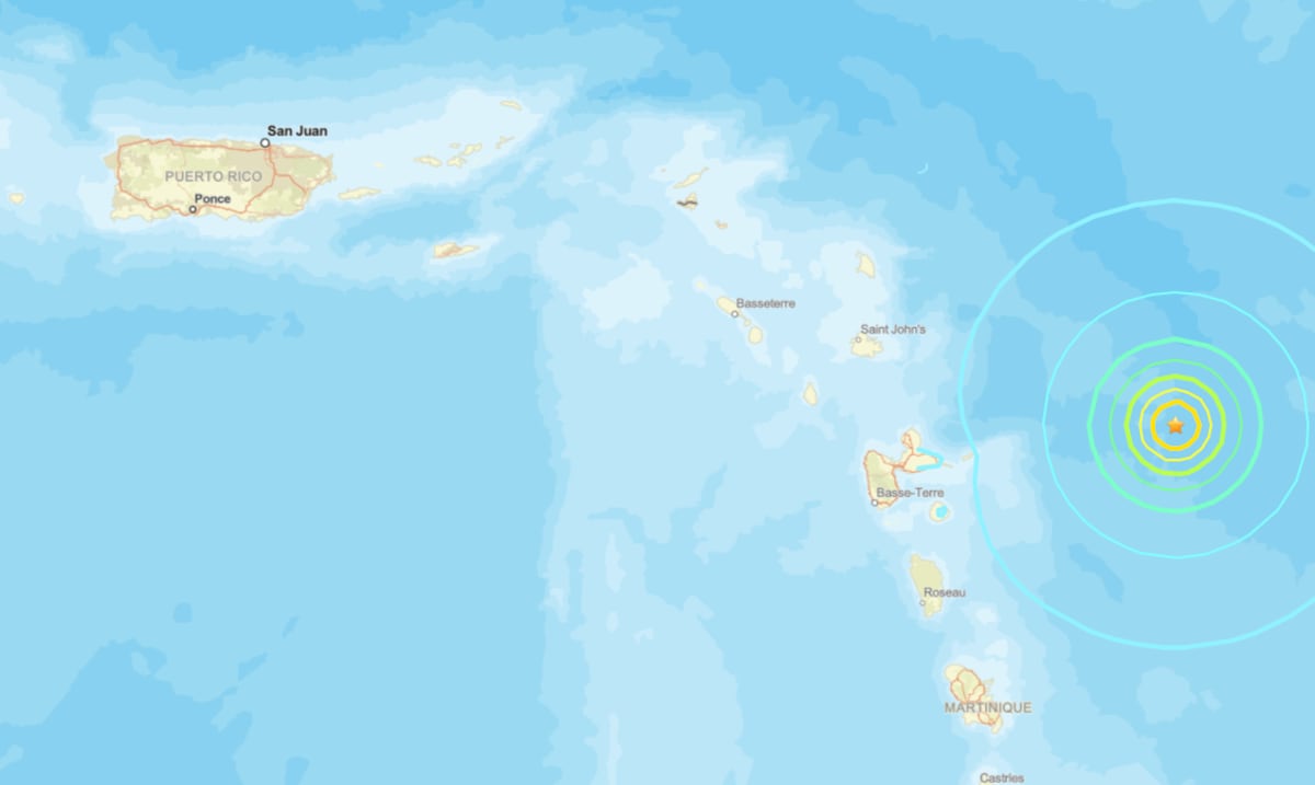 Reportan un temblor de 6.5 grados en la isla caribeña de Guadalupe