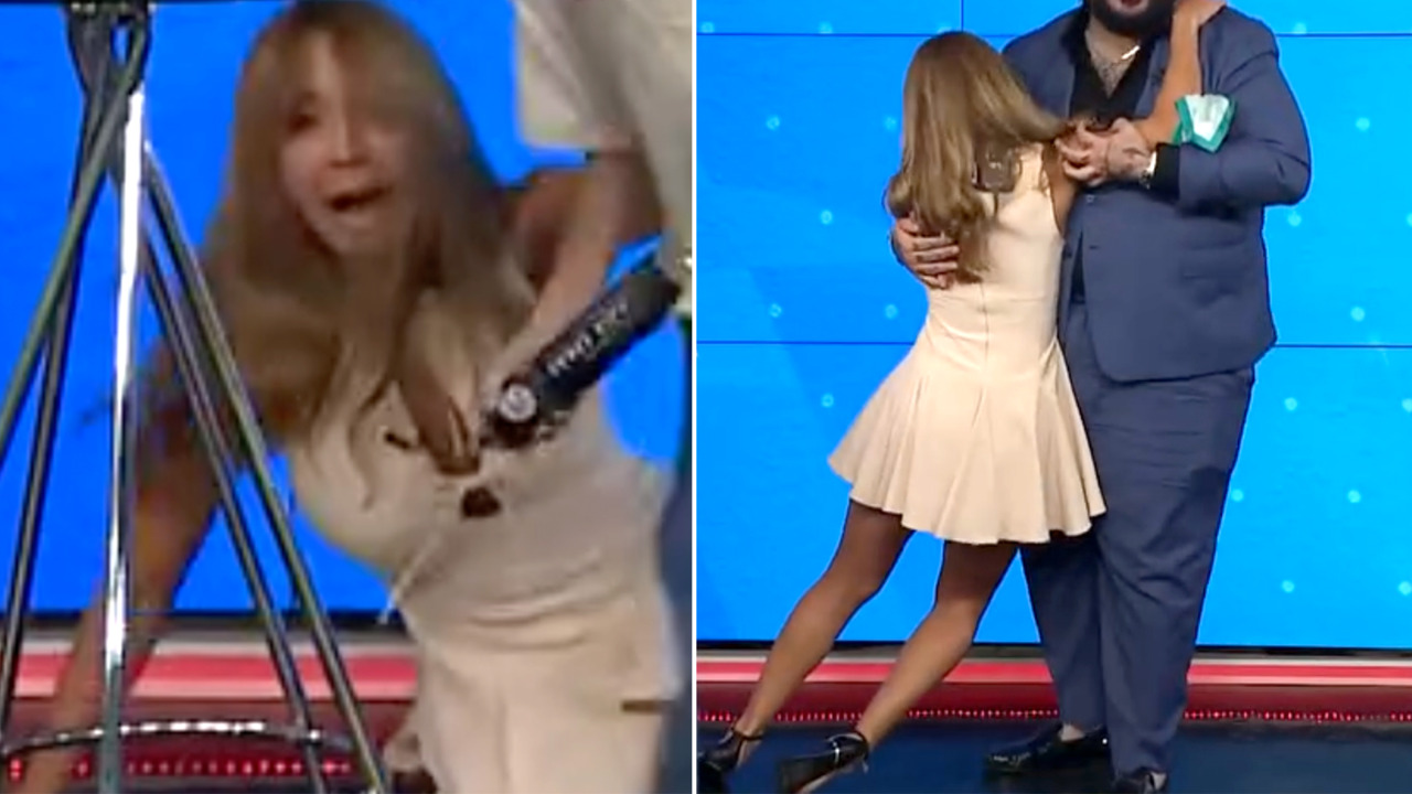 Alexandra Fuentes sufre caída en vivo: mira lo que pasó después