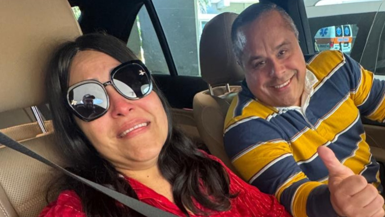 Emotivo momento en que la cantante Nimsy López salió del hospital