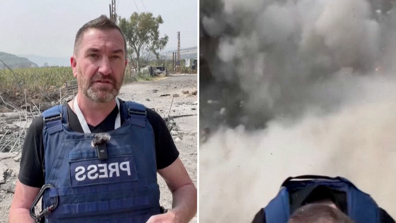 Misil cae en vivo cerca de reportero: mira lo que pasó después