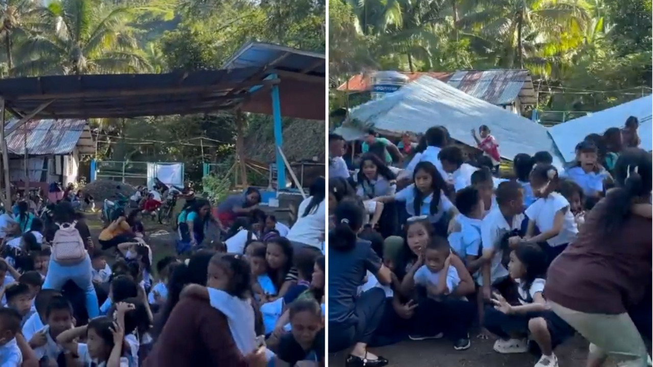 Momento en que techo colapsa en escuela durante terremoto de 7.8 en Filipinas