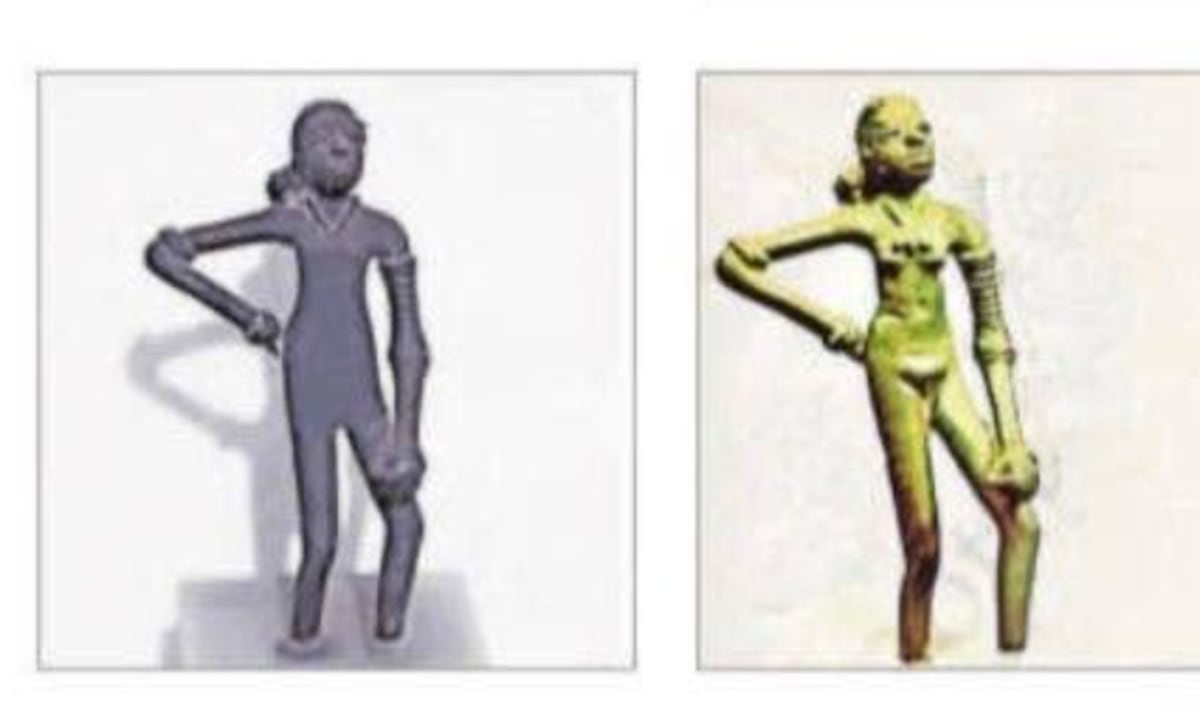 Estatua de la “Bailarina” con 4,500 años de existencia aparece vestida en libro escolar y desata polémica en India