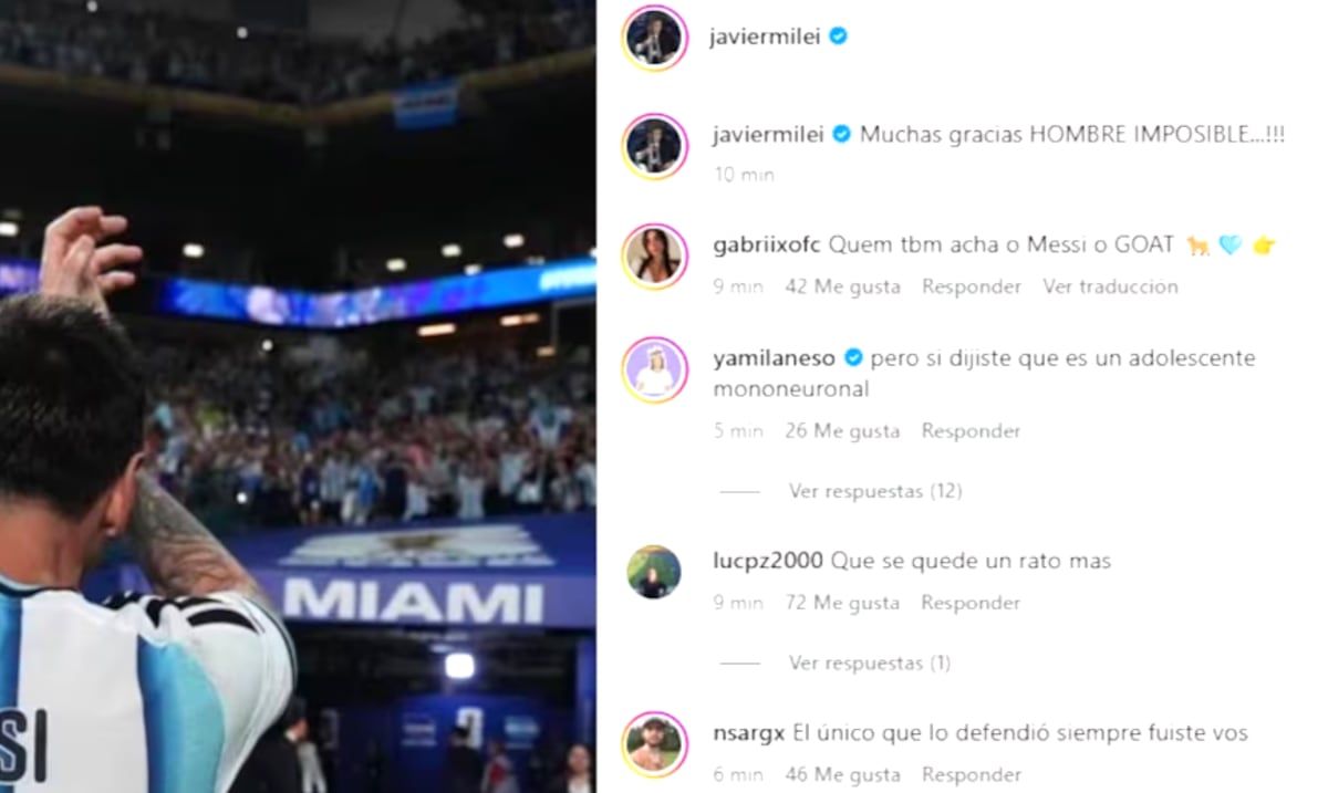 El mensaje de Milei por el retiro de Messi de la selección argentina
