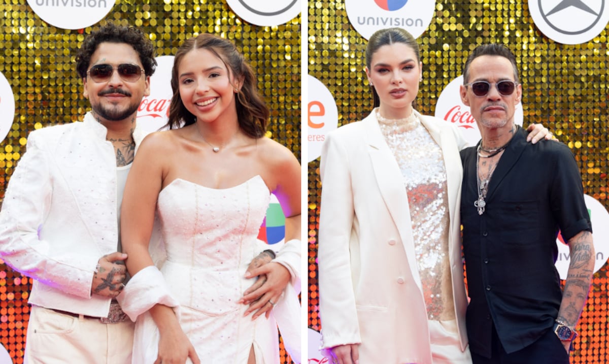 Ángela y Nodal, Marc Anthony y Nadia, y otras parejas que conquistaron la alfombra roja de Premios Juventud