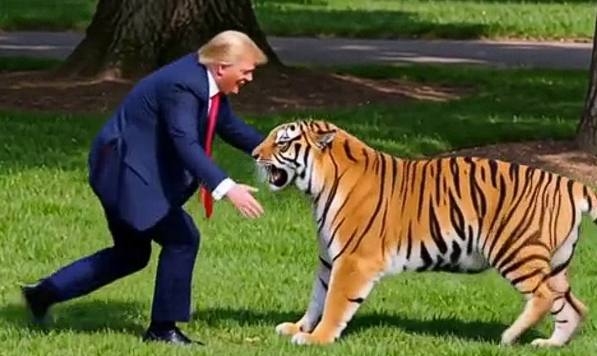 Indignación por video de Trump con IA sobre tigre que mató a joven británico